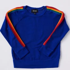 MONROW Kids Supersoft Rainbow Stripe Raglan ELECTRICBLUE Online
